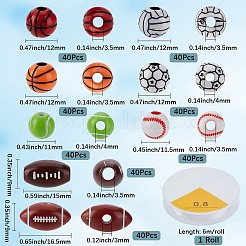 320Pcs 8 Styles Craft Style Acrylic Sports Beads Bracelets Making Kits&nbsp;MACR-PA0001-49