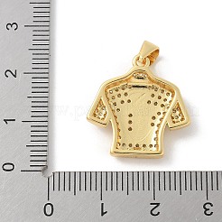 Brass Micro Pave Cubic Zirconia Pendants&nbsp;KK-P294-14G