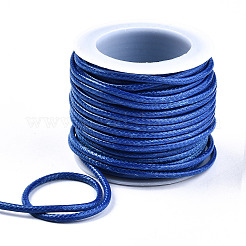 韓国産ワックスポリエステルコード  ジュエリー作りのための  ブルー  2mm  約10m /ロール&nbsp;X-YC-Q006-2.0mm-08