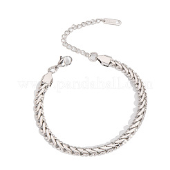 ユニセックスステンレススチール製スネークチェーンブレスレット  ステンレス鋼色  7-1/8インチ（18cm）&nbsp;LI3246-4