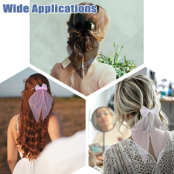 3Pcs 3 Colors Polyester Mesh Big Bowknot Hair Barrettes&nbsp;OHAR-FH0001-14