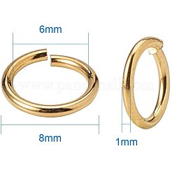 Brass Open Jump Rings&nbsp;KK-PH0006-8mm-G