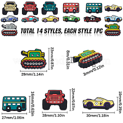14 個 14 スタイル食品グレードの環境に優しいシリコーン焦点ビーズ  車両  10~22x27~30mm  1個/スタイル&nbsp;SIL-SC0001-74