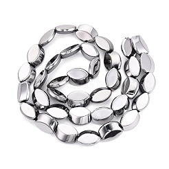 電気メッキガラスビーズセット  オーバル  プラチナメッキ  17x14x6~6.5mm  穴：0.9~1mm  約36~37個/連  23.82~24.80インチ（60.5~63cm）&nbsp;EGLA-Q134-02A-A01