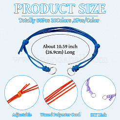 10Pcs Waxed Polyester Cord Bracelets Making&nbsp;AJEW-TAC00108