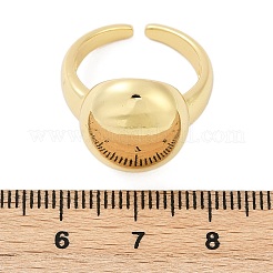 女性用楕円形真鍮オープンカフリング  カドミウムフリー＆鉛フリー  18KGP本金メッキ  16.5mm  内径: 調節可能&nbsp;RJEW-G343-16G
