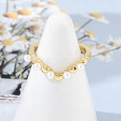 Heart Brass Open Cuff Rings for Women&nbsp;RJEW-R011-02G