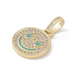 Brass Micro Pave Cubic Zirconia Pendants&nbsp;ZIRC-NH0001-01G-05