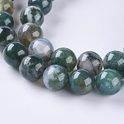 Natural Moss Agate Beads Strands&nbsp;X-G-L470-31-6mm