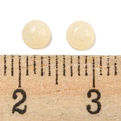 天然の白翡翠の染色カボション  半円  レモンシフォン  4x2~2.5mm&nbsp;G-H309-03-24