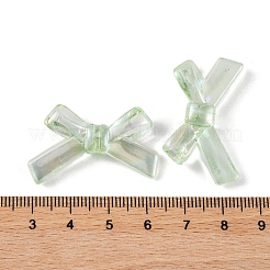 透明なアクリルビーズ  ABカラーメッキ  蝶結び  グリーン  21x34.5x6.5mm  穴：1.6mm  約390個/500g&nbsp;MACR-L006-04D