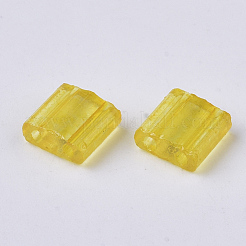 2-Hole Baking Paint Transparent Glass Seed Beads&nbsp;SEED-S023-32C-07