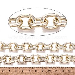 アルミアズキチェーン  溶接されていない  スプールで  ライトゴールド  18x14x3~3.5mm  約16.40フィート（5m）/ロール&nbsp;CHA-Q001-09KCG