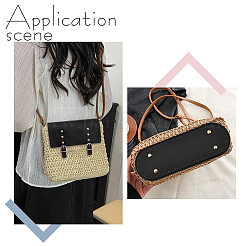 PUレザーバッグ底部とハンドル1セット  女性用バッグ手作りdiyアクセサリー  ブラック  3pc&nbsp;AJEW-CL0001-62A