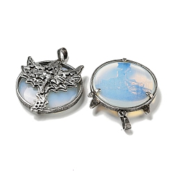 Opalite Flat Round Pendants&nbsp;G-F766-05AS-02