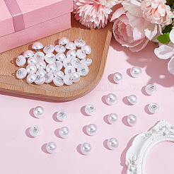 50Pcs 1-Hole Brass ABS Plastic Imitation Pearl Shank Buttons&nbsp;KY-CY0001-17