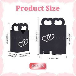 Silver Stamping Heart Packaging Handbag Holder&nbsp;KBAG-WH0045-05B