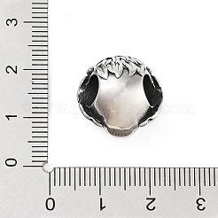 304ステンレススチールヨーロピアンビーズ  大穴ビーズ  虎  アンティークシルバー  16x17.5x14.5mm  穴：6mm&nbsp;STAS-I205-01AS
