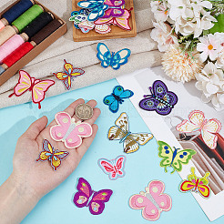 24Pcs 12 Styles Butterfly Polyester Computerized Embroidery Iron on/Sew on Patches&nbsp;PATC-GO0001-18