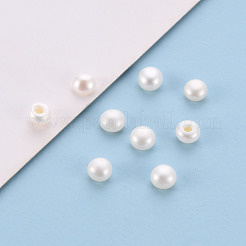 天然な培養された淡水パールビーズ  片穴  ロンデル  フローラルホワイト  3~3.5x2mm  穴：0.8mm  約130ペア/ボード&nbsp;X-PEAR-P056-048