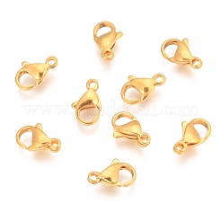 304ステンレススチール製ロブスタークロウ留め金  ゴールドカラー  11x7x3mm  穴：1.4mm&nbsp;STAS-T040-PJ212-11