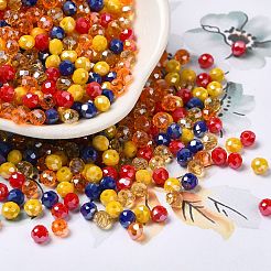 ガラスビーズ  多面カット  ロンデル  ゴールド  4x3mm  穴：0.4mm  約792個/58g&nbsp;LS-EGLA-A034-SM4mm-47
