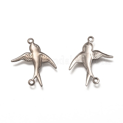 変色しない304ステンレススチールリンクコネクター  鳥  ステンレス鋼色  20x17x1mm  穴：1mm&nbsp;X-STAS-H130-17P