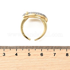 Brass Micro Pave Cubic Zirconia Cuff Rings&nbsp;RJEW-V007-02GP