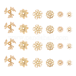 540個6スタイルの鉄製ビーズキャップ  マルチ花弁  ゴールドカラー  6~10x1~10mm  穴：1~1.5mm&nbsp;IFIN-CJ0001-59