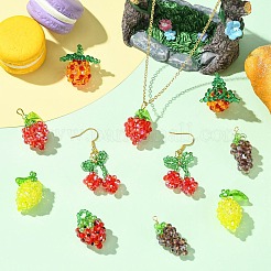 6Pcs Glass Pendants&nbsp;PALLOY-CJ00139