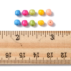 55g 6/0 ベーキングペイント ガラスシードビーズ  丸い穴  ラウンド  ミックスカラー  4~5x2.5~4.5mm  穴：1.2mm&nbsp;SEED-FS0001-01