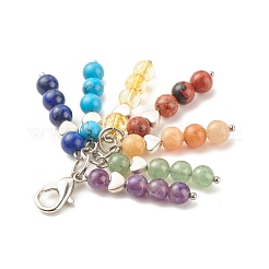 Chakra Theme Gemstone Beaded Tassel Pendant Decorations&nbsp;HJEW-JM00684