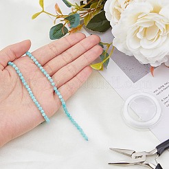 DIY Natural Amazonite Round Beaded Stretch Bracelet Making Kit&nbsp;G-FI0001-13
