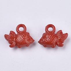 オペークアクリルパーツ  魚  ミックスカラー  15x19x7mm  穴：3mm  約700個/500g&nbsp;SACR-N008-026