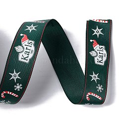 25 Yards Christmas Theme Printed Polyester Grosgrain Ribbon&nbsp;OCOR-C004-02F