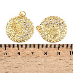 Brass Micro Pave Cubic Zirconia Pendants&nbsp;KK-D421-01G