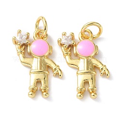 Brass Clear Cubic Zirconia Enamel Pendant&nbsp;ZIRC-C021-46G