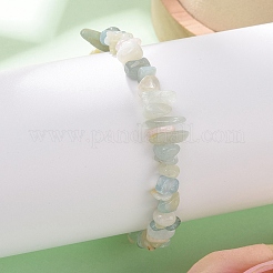 天然モルガナイトビーズストレッチブレスレット  2-1/8インチ（54mm）&nbsp;X-BJEW-JB02683-02
