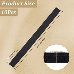 ポリエステル製の伸縮性のあるフックとループストラップ付きナイロン100個  ブラック  300x25x2.5~4.5mm&nbsp;DIY-CN0004-65
