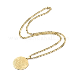 201 Stainless Steel Pendant Necklaces&nbsp;NJEW-C042-06G
