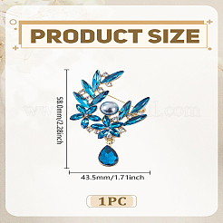1Pc Alloy Rhinestone Brooches&nbsp;JEWB-LP0002-08G