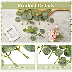 30Pcs Plastic & Polyester Artificial Eucalyptus Leaf&nbsp;AJEW-SC0031-61B