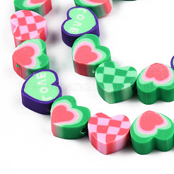 Handmade Polymer Clay Beads Strands&nbsp;CLAY-N010-078A