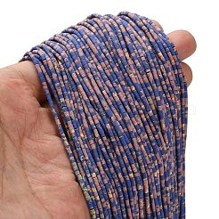 染め合成ターコイズビーズ連売り  コラム  藤紫色  2~2.5x2~3mm  穴：0.7mm  約140~143個/連  12.40''~12.60''（31.5~32センチメートル）&nbsp;G-P594-01B-09