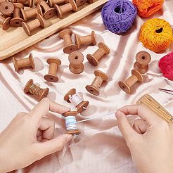 木縫い刺繍糸スプール  空のボビン  刺繍およびミシン用  サドルブラウン  30.5x22mm  穴：6mm&nbsp;ODIS-WH0029-18