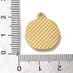 304ステンレスペンダント  エンジェルチャーム付きフラットラウンド  14KGP本金メッキ  21x18x2.5mm  穴：2mm&nbsp;STAS-L022-270G