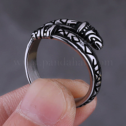Stainless Steel Word Open Cuff Ring&nbsp;FIND-PW0020-16D