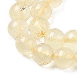 天然レモンクォーツ（加熱）ビーズ連売り  ラウンド  8.5~9mm  穴：1mm  約46~47個/連  14.96~15.43''（38~39.2センチメートル）&nbsp;G-B167-A11-8mm