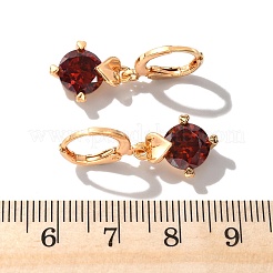 Heart Brass Micro Pave Cubic Zirconia Hoop Earrings&nbsp;EJEW-D318-02KCG