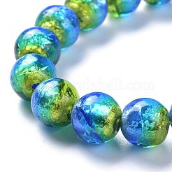 Handmade Silver Foil Lampwork Beads&nbsp;FOIL-K001-02A-12mm